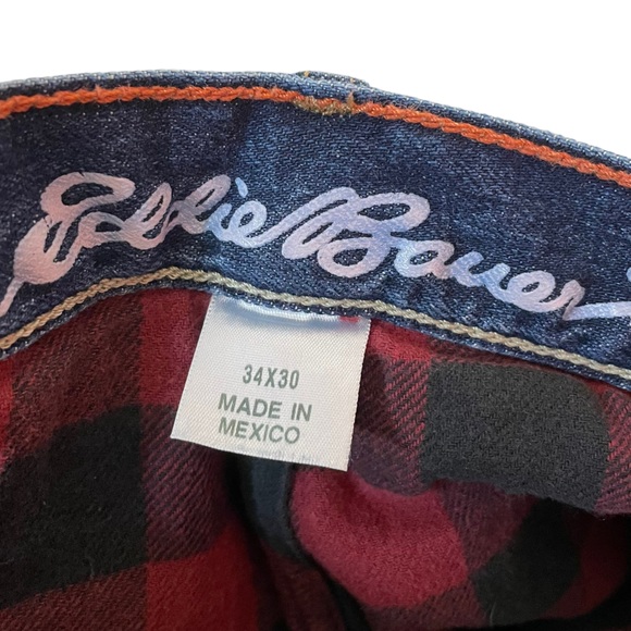 Eddie Bauer Insulated Straight Fit Mens Heavy Denim Jeans W34 L30 Winter Snow EB - Picture 2 of 16